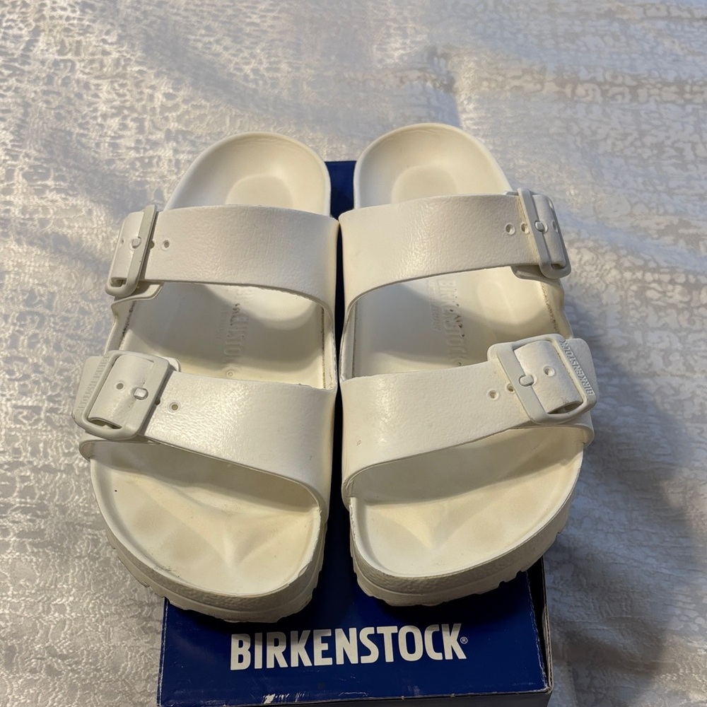 Women’s Birkenstock White Double-Strap Sandals